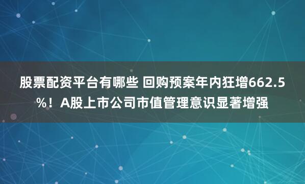 股票配资平台有哪些 回购预案年内狂增662.5%！A股上市公司市值管理意识显著增强