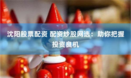 沈阳股票配资 配资炒股网选：助你把握投资良机